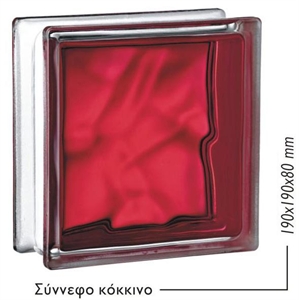 Εικόνα της Υαλότουβλο Σύννεφο Κόκκινο 19x19 cm